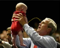 bush unprepared when baby barney pees bush when baby barney pees